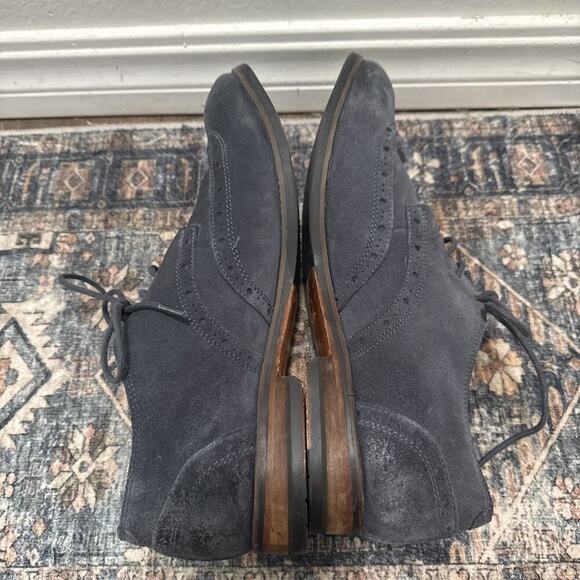 New Clarks 1825 Men's Exton Brogue Blue Suede Wing Tip Oxford Shoes 11 M New - Picture 5 of 6